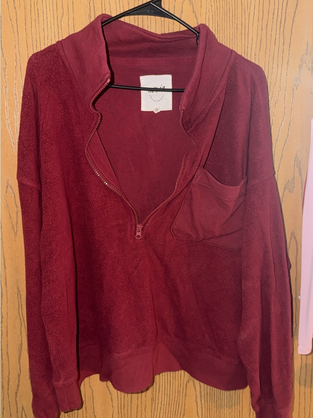 aerie Maroon Half-Zip Pullover Sweatshirt